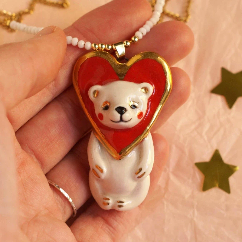 Wholesale Unisex Cartoon Animal And Heart Shaped Copper Electroplated Necklace - Image 9