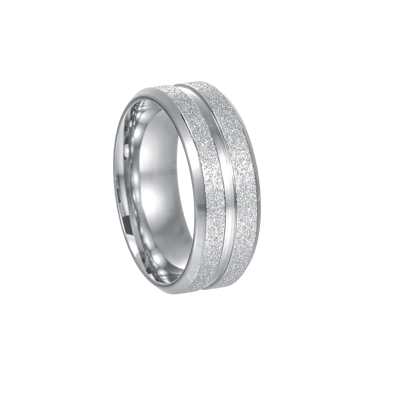 Wholesale Unisex Electroplated Sand Gold Stainless Steel Ring - Image 6