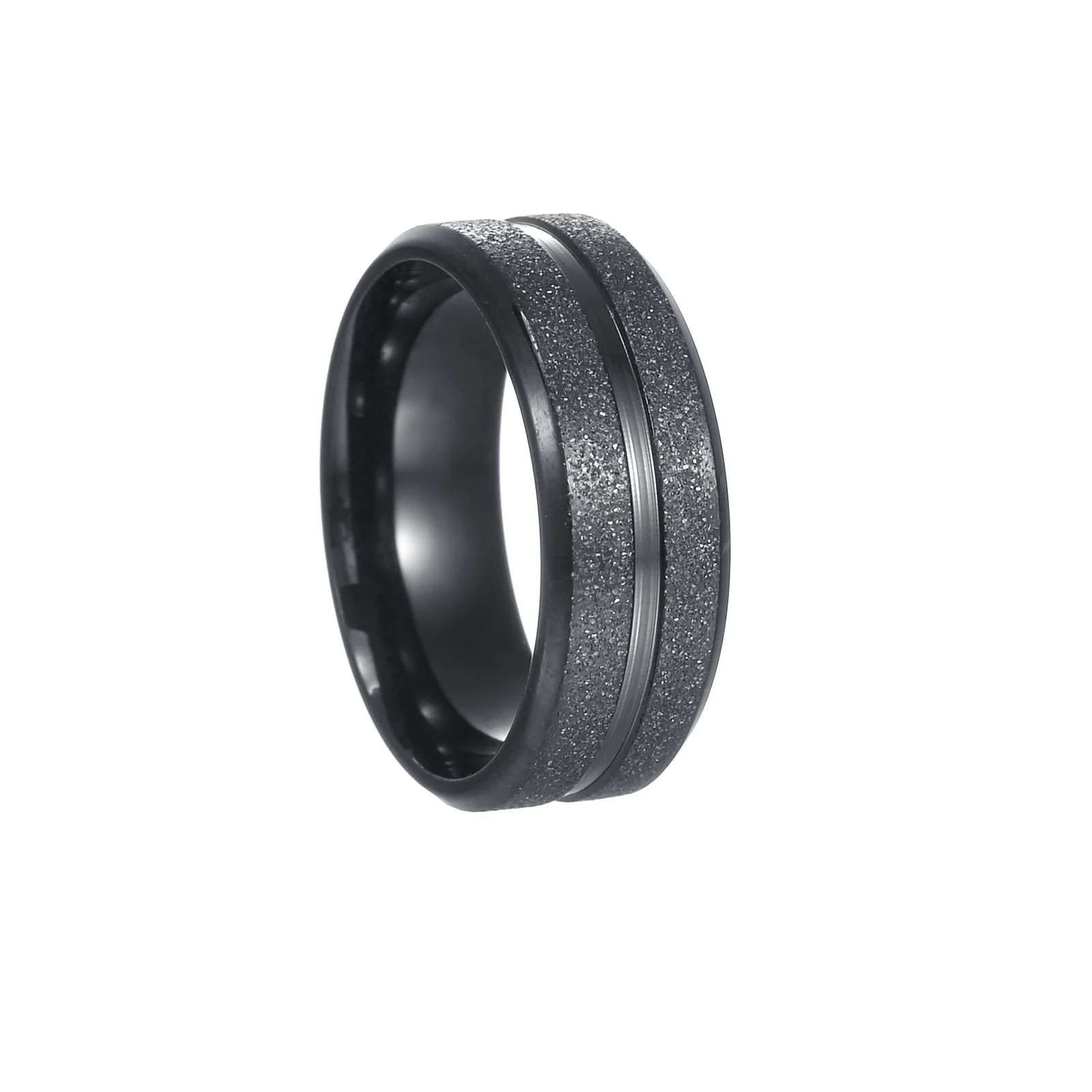Wholesale Unisex Electroplated Sand Gold Stainless Steel Ring - Image 7