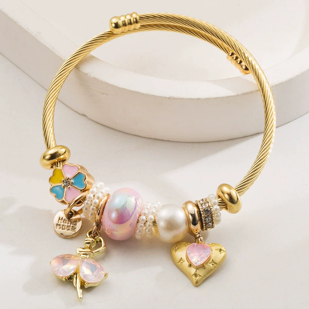 Wholesale Unisex Fashion Diamond Exquisite Beaded Leaves Alloy Bracelet - Image 6