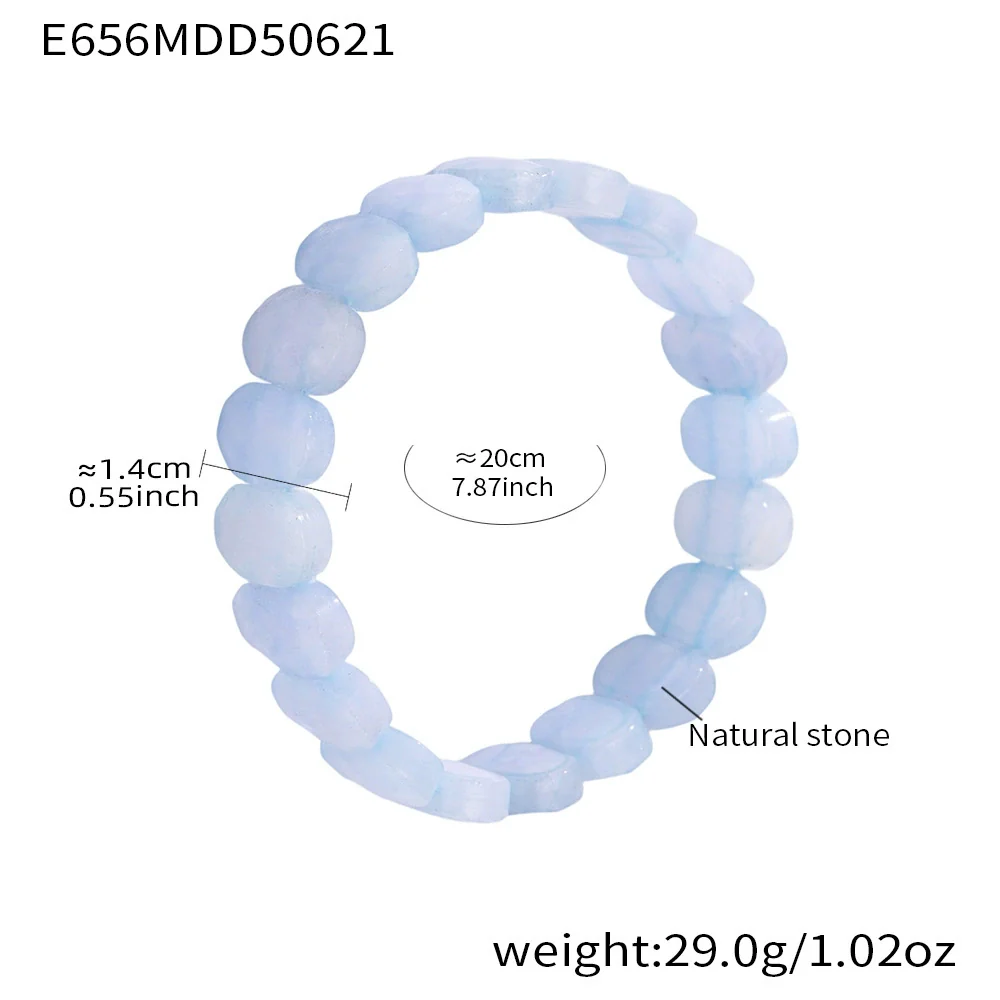Wholesale Unisex Ferris Wheel Faceted Multicolor Natural Stone Elastic Bracelet With Green Aventurine Crystal Agate Stainless Steel Geometric Electroplated - Image 11