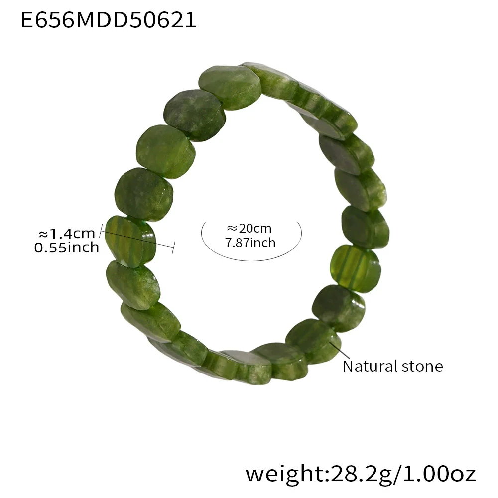 Wholesale Unisex Ferris Wheel Faceted Multicolor Natural Stone Elastic Bracelet With Green Aventurine Crystal Agate Stainless Steel Geometric Electroplated - Image 13