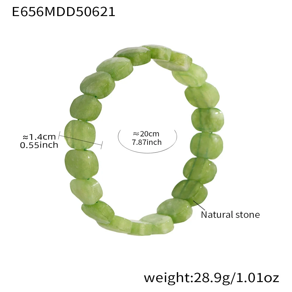 Wholesale Unisex Ferris Wheel Faceted Multicolor Natural Stone Elastic Bracelet With Green Aventurine Crystal Agate Stainless Steel Geometric Electroplated - Image 6