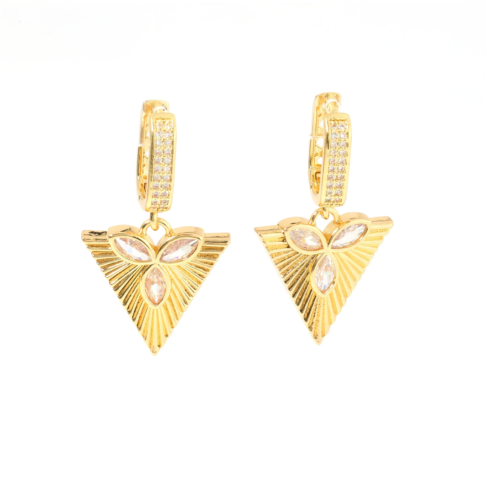 Wholesale Unisex Geometric Copper Earrings With Heart Shape And Rhombus Pattern - Image 5