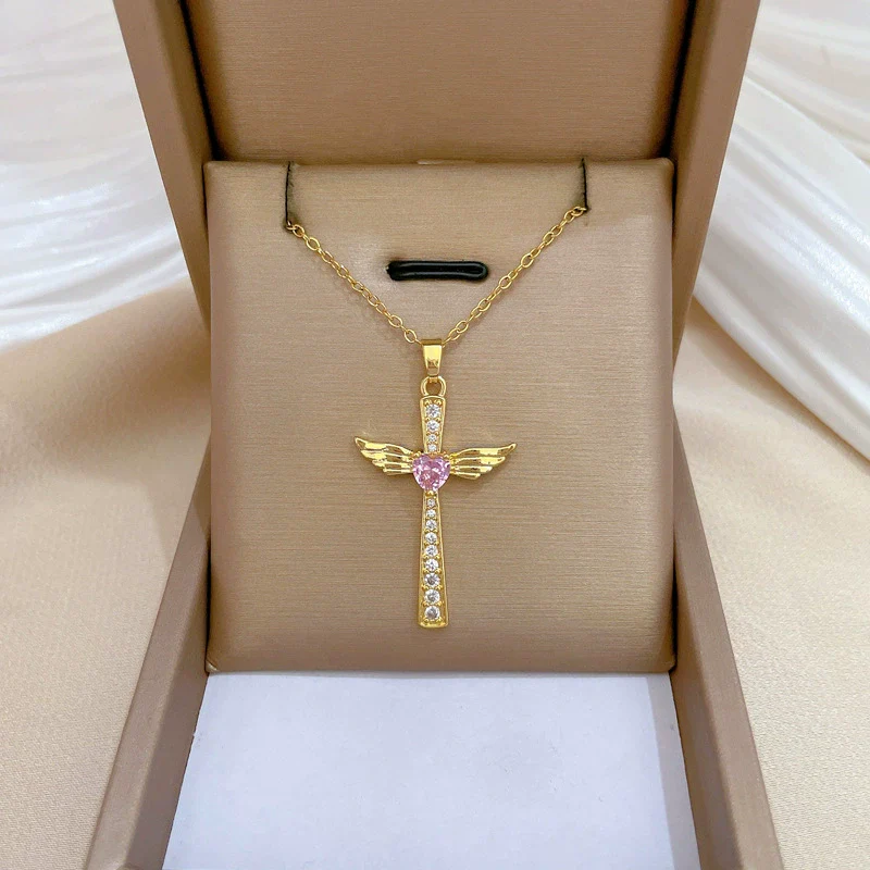 Wholesale Unisex Geometric Diamond Necklace With Titanium Steel And Copper Pendant - Image 2