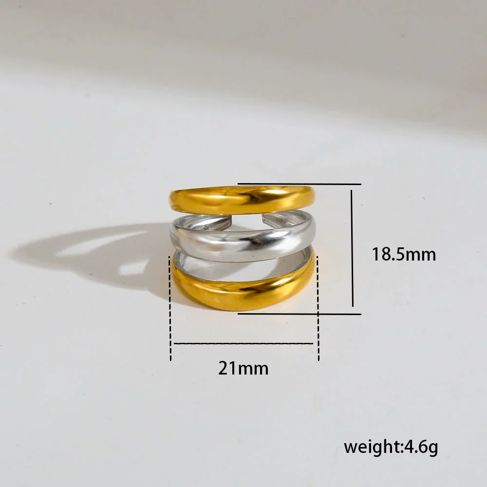 Wholesale Unisex Geometric Electroplated Titanium Steel Ring With Starry Sky Moon Design - Image 6