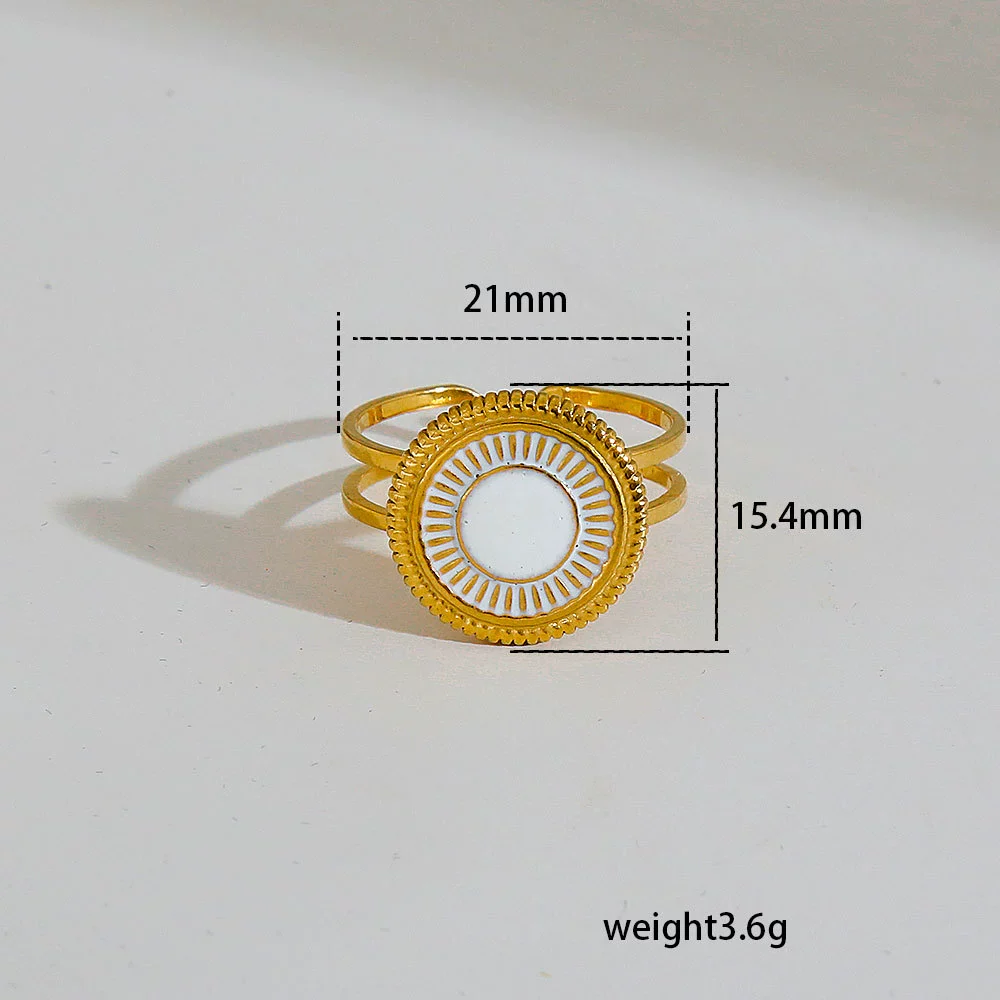 Wholesale Unisex Geometric Electroplated Titanium Steel Ring With Starry Sky Moon Design - Image 7