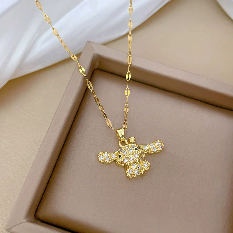 Wholesale Unisex Geometric Light Luxury Style Stainless Steel And Copper Full Diamond Necklace - Image 4