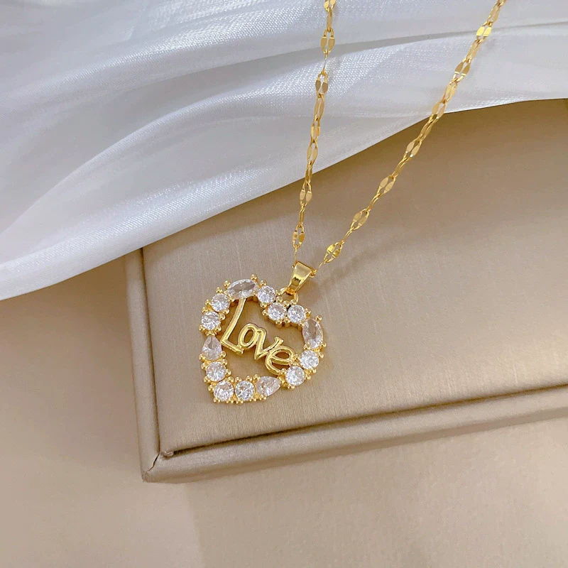 Wholesale Unisex Geometric Stainless Steel And Copper Diamond Necklace - Image 3