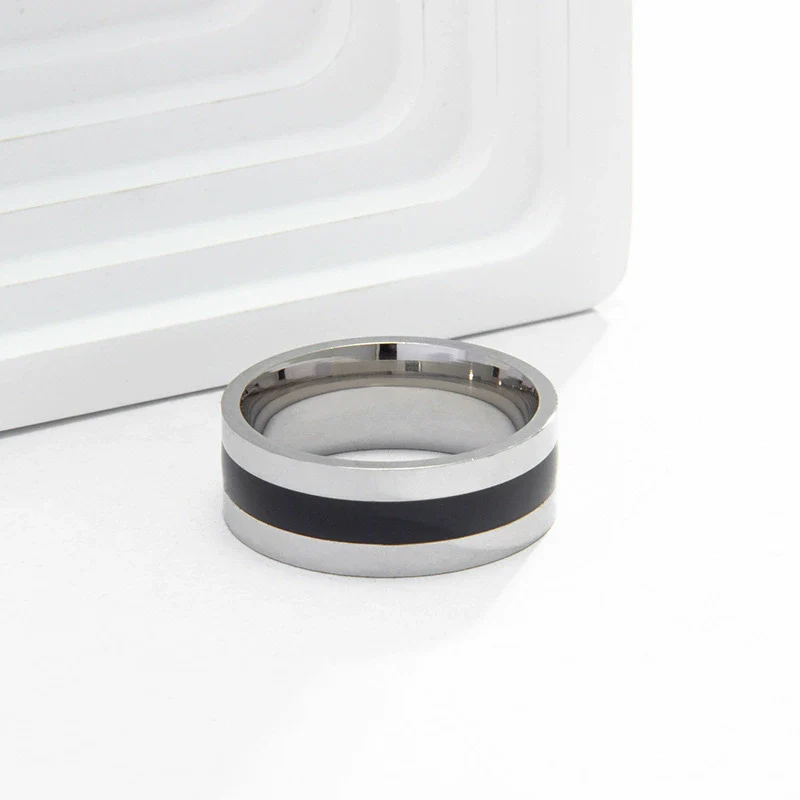 Wholesale Unisex Geometric Stainless Steel Polished Ring - Image 2