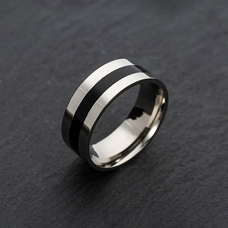 Wholesale Unisex Geometric Stainless Steel Polished Ring - Image 4