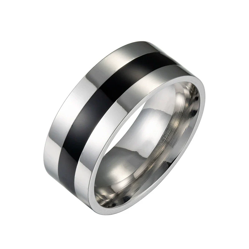Wholesale Unisex Geometric Stainless Steel Polished Ring - Image 5