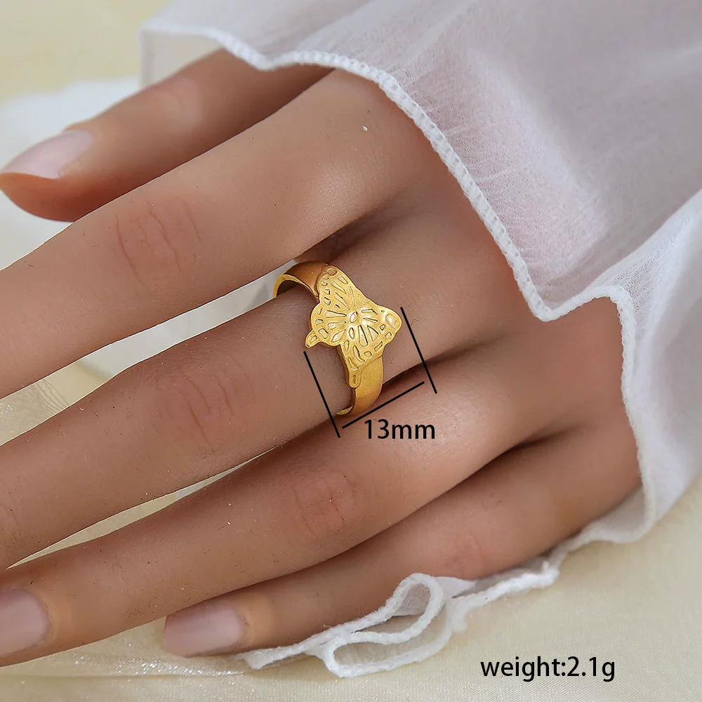 Wholesale Unisex Geometric Titanium Steel Electroplated Ring - Image 33