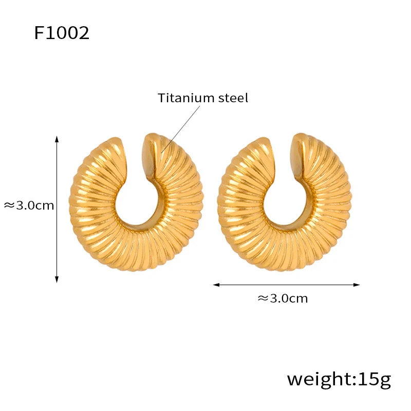 Wholesale Unisex Geometric Titanium Steel Goldplated Ushaped Ear Clip Jewelry - Image 15