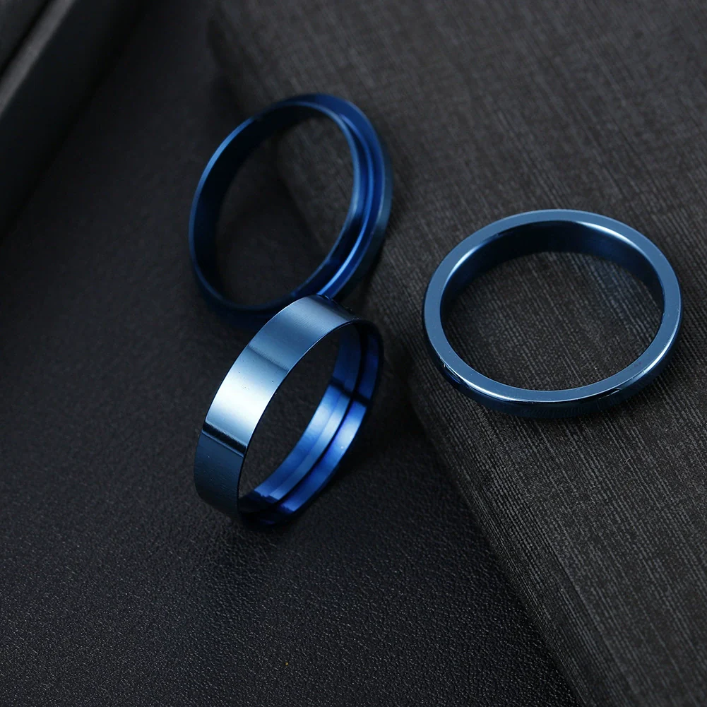 Wholesale Unisex Geometric Titanium Steel Handmade Ring With Polishing Process And Empty Holder Accessories - Image 2