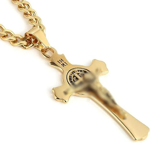 Wholesale Unisex Geometric Titanium Steel Necklace With Polish Cross Pendant And String Of Pearls Chain - Image 13