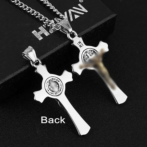 Wholesale Unisex Geometric Titanium Steel Necklace With Polish Cross Pendant And String Of Pearls Chain - Image 2