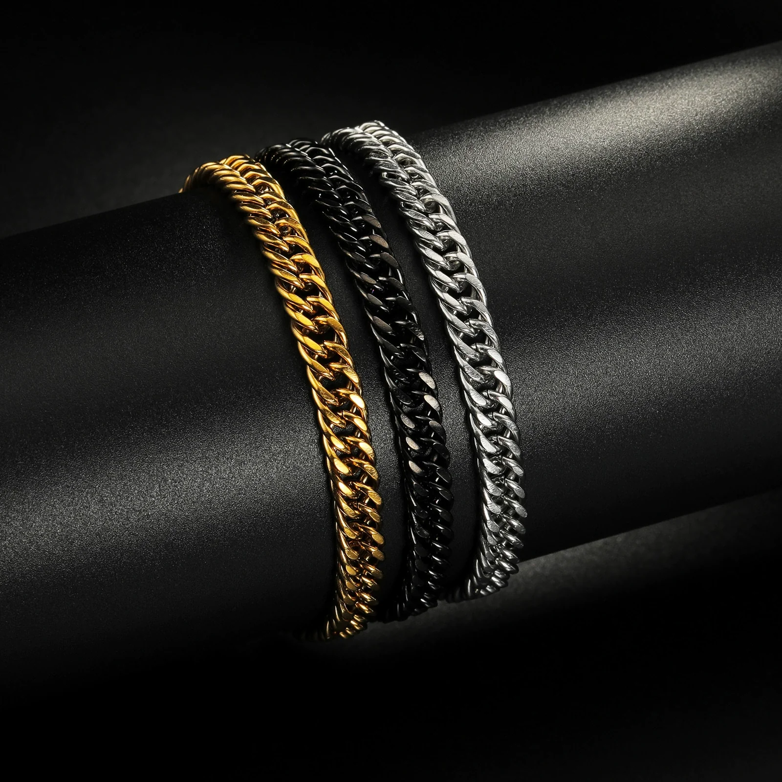 Wholesale Unisex Geometric Titanium Steel Polishing Hiphop Niche Design Bracelet Jewelry
