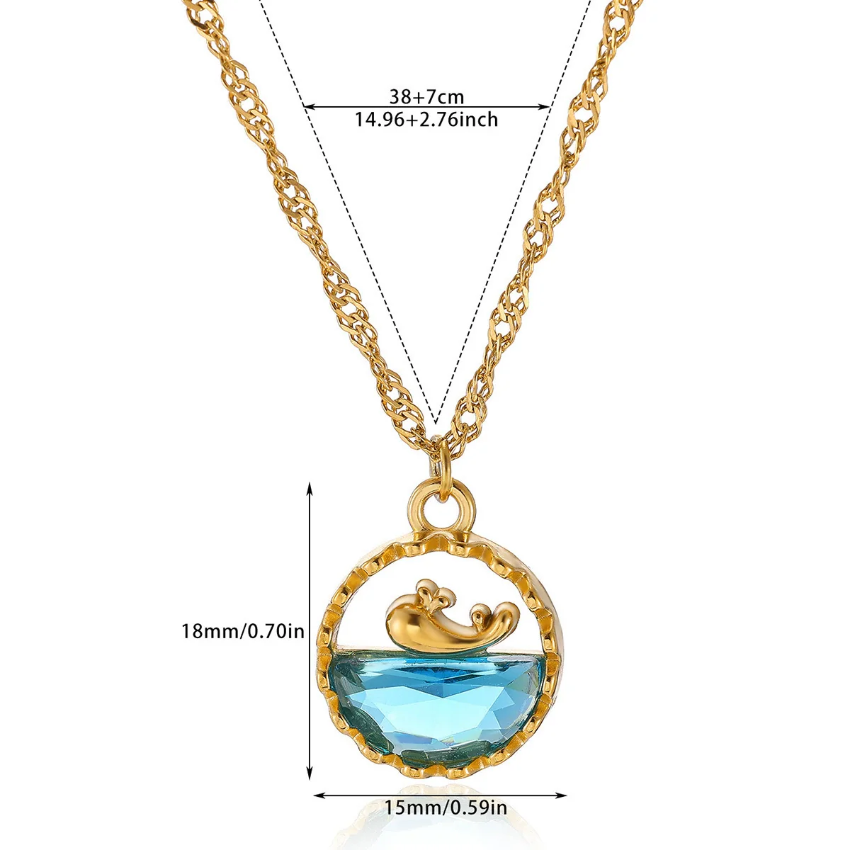Wholesale Unisex Gold Electroplated Stainless Steel Dolphin Sunflower Cross Chain Retro Clavicle Necklace - Image 8