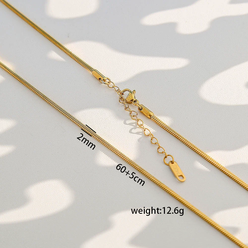 Wholesale Unisex Gold Electroplated Ushaped Stainless Steel Snake Bone Chain Necklace - Image 10