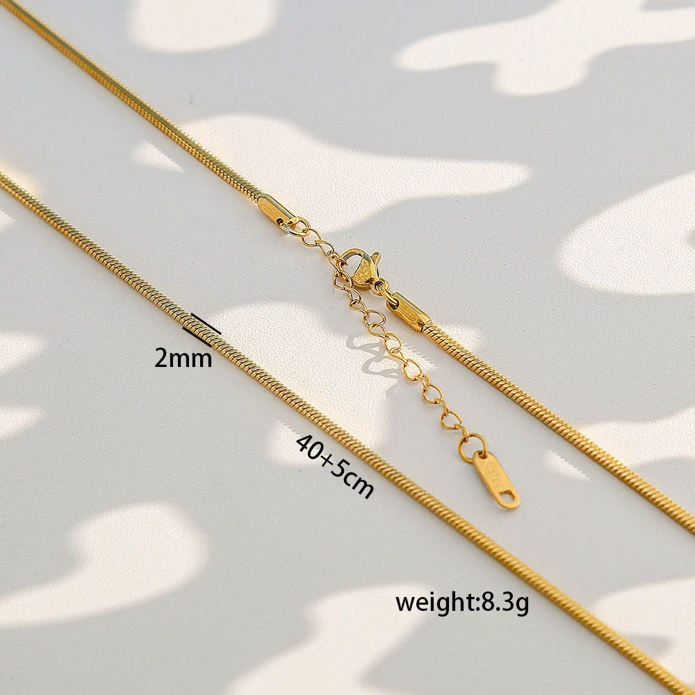 Wholesale Unisex Gold Electroplated Ushaped Stainless Steel Snake Bone Chain Necklace - Image 6