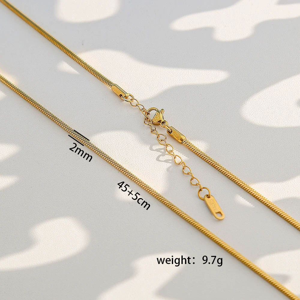 Wholesale Unisex Gold Electroplated Ushaped Stainless Steel Snake Bone Chain Necklace - Image 7