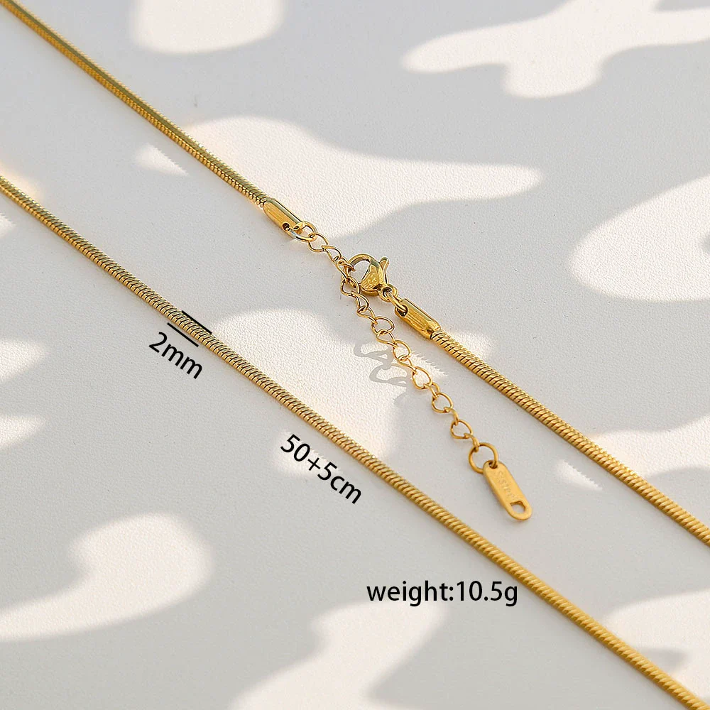 Wholesale Unisex Gold Electroplated Ushaped Stainless Steel Snake Bone Chain Necklace - Image 8