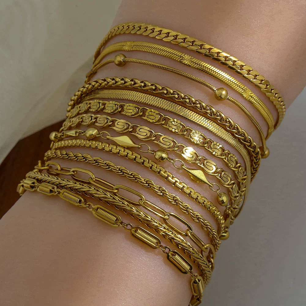 Wholesale Unisex Gold Plated Stainless Steel Anklet With Small Round Beads Luxury Jewelry - Image 3