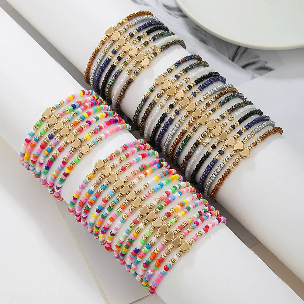 Wholesale Unisex Handmade Love Bracelet With Rice Beads Alloy - Image 3