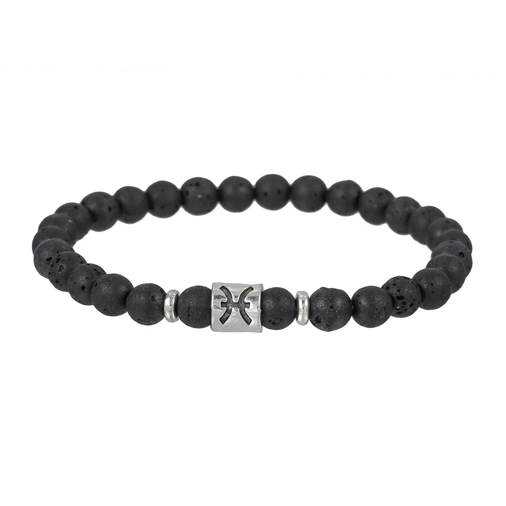 Wholesale Unisex Handmade Volcanic Rock Geometric Twelve Constellation Energy Beaded Bracelet - Image 10