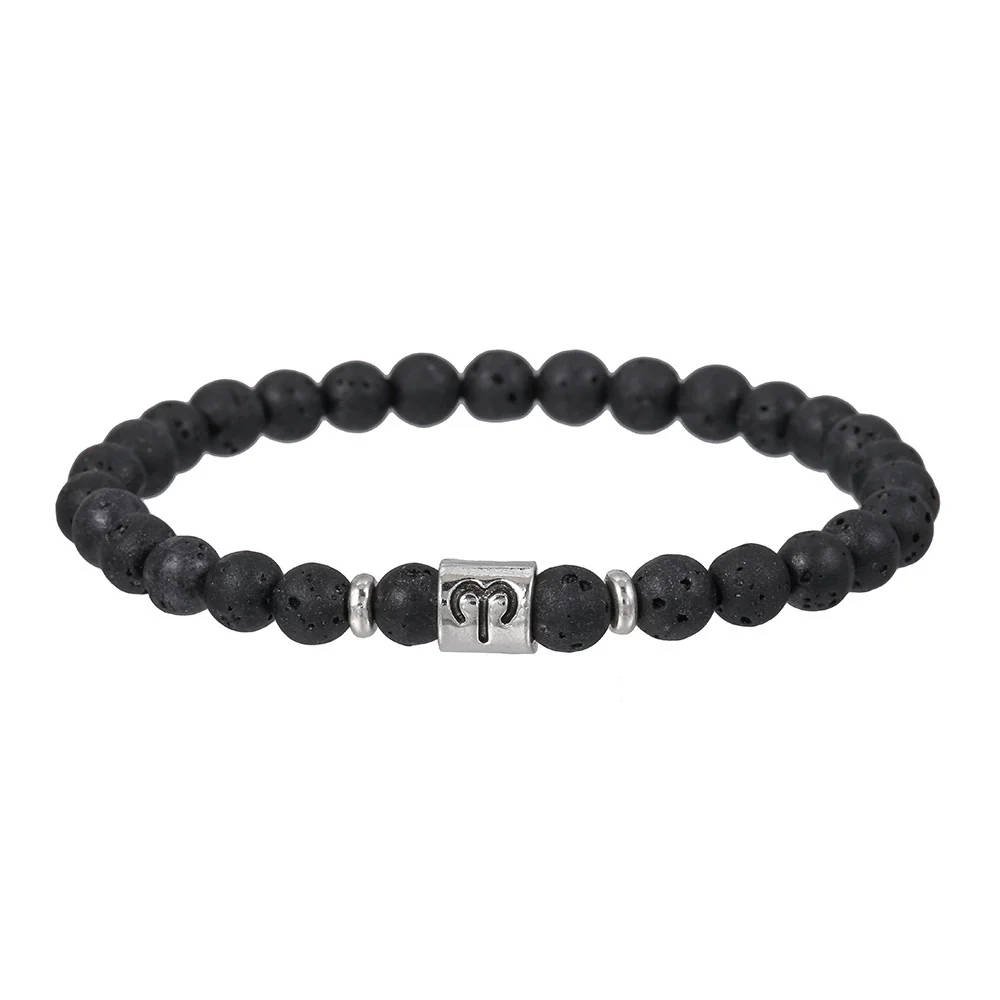 Wholesale Unisex Handmade Volcanic Rock Geometric Twelve Constellation Energy Beaded Bracelet - Image 11