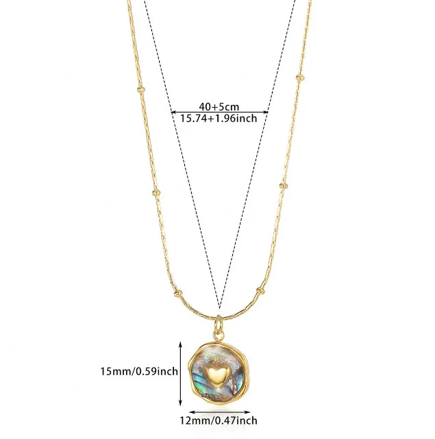 Wholesale Unisex Heartshaped Gold Electroplated Stainless Steel Pendant Necklace With Cross Chain - Image 11
