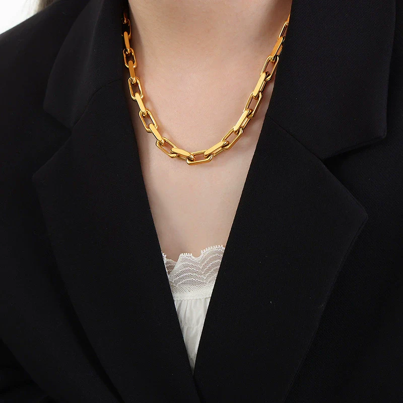 Wholesale Unisex Hip Hop Style Allmatch Goldplated Titanium Steel Jewelry Set With Regular Chain - Image 7