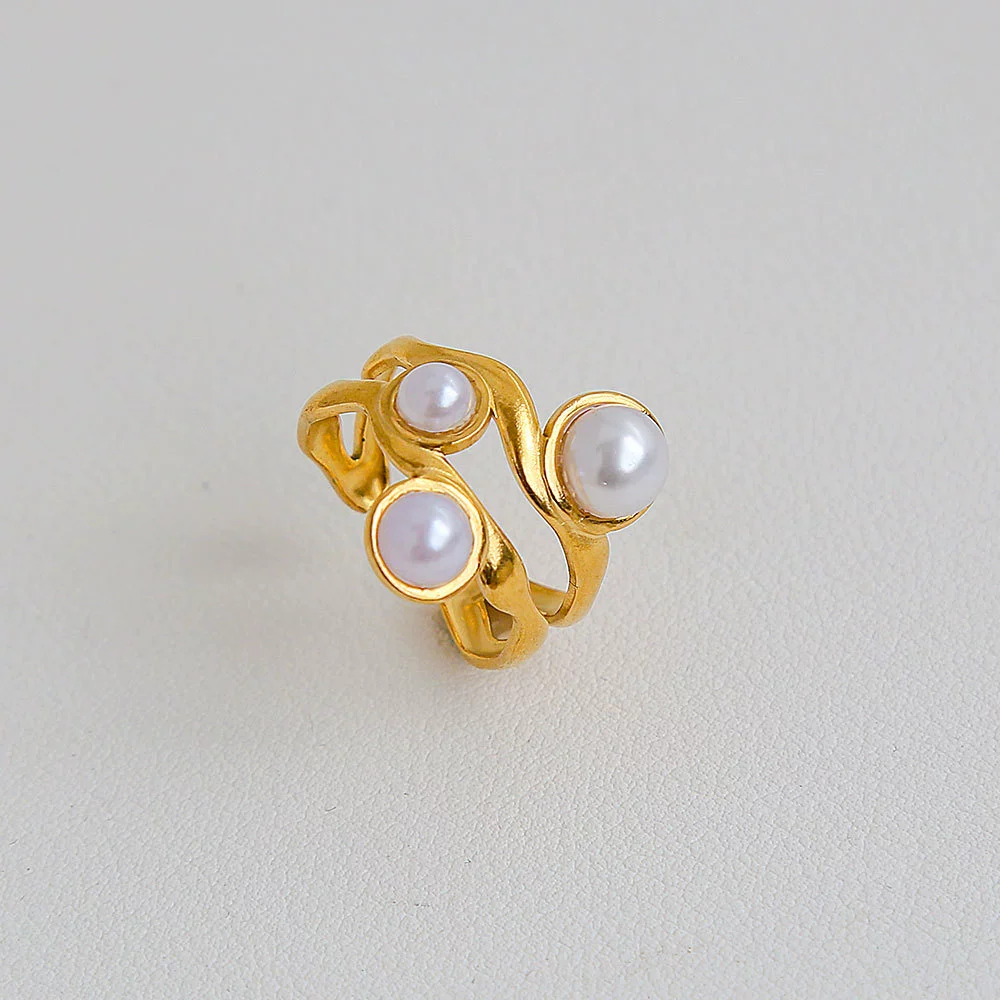 Wholesale Unisex Ins Style Geometric Butterfly Open Ring 18K Goldplated Titanium Steel - Image 13