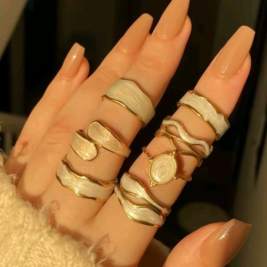 Wholesale Unisex Ins Style Geometric Butterfly Open Ring 18K Goldplated Titanium Steel - Image 4