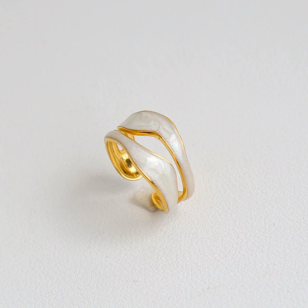 Wholesale Unisex Ins Style Geometric Butterfly Open Ring 18K Goldplated Titanium Steel - Image 7