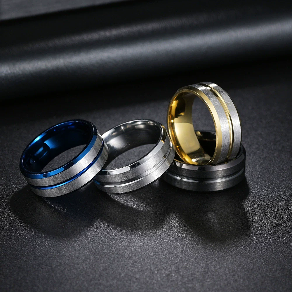 Wholesale Unisex Jewelry Geometric Stainless Steel Ring Electroplating