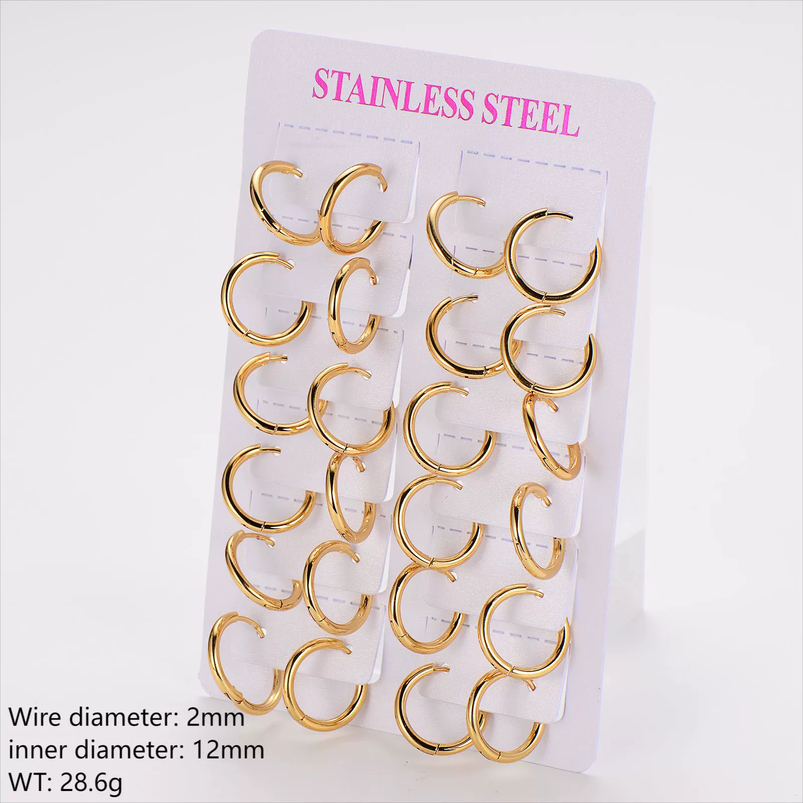 Wholesale Unisex Minimalist Geometric Circle Ear Buckle 18K Gold Vacuum Plated 304 Stainless Steel - Image 12