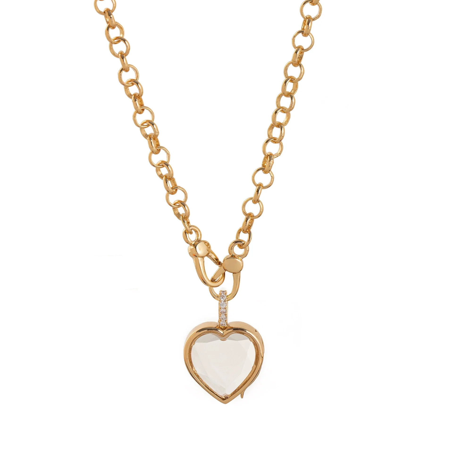 Wholesale Unisex Old Money Style Geometric Copper Titanium Steel O Word Chain Photo Box Pendant With Electroplating And Hollow Design - Image 6