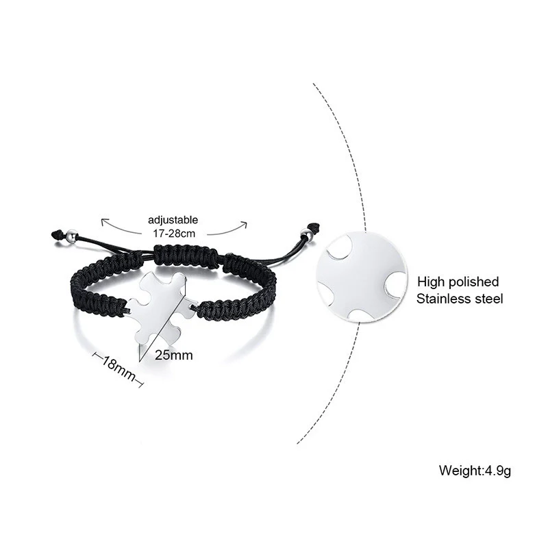 Wholesale Unisex Personality Geometric Adjustable Titanium Steel And Nylon Rope Cross Woven Bracelet - Image 11