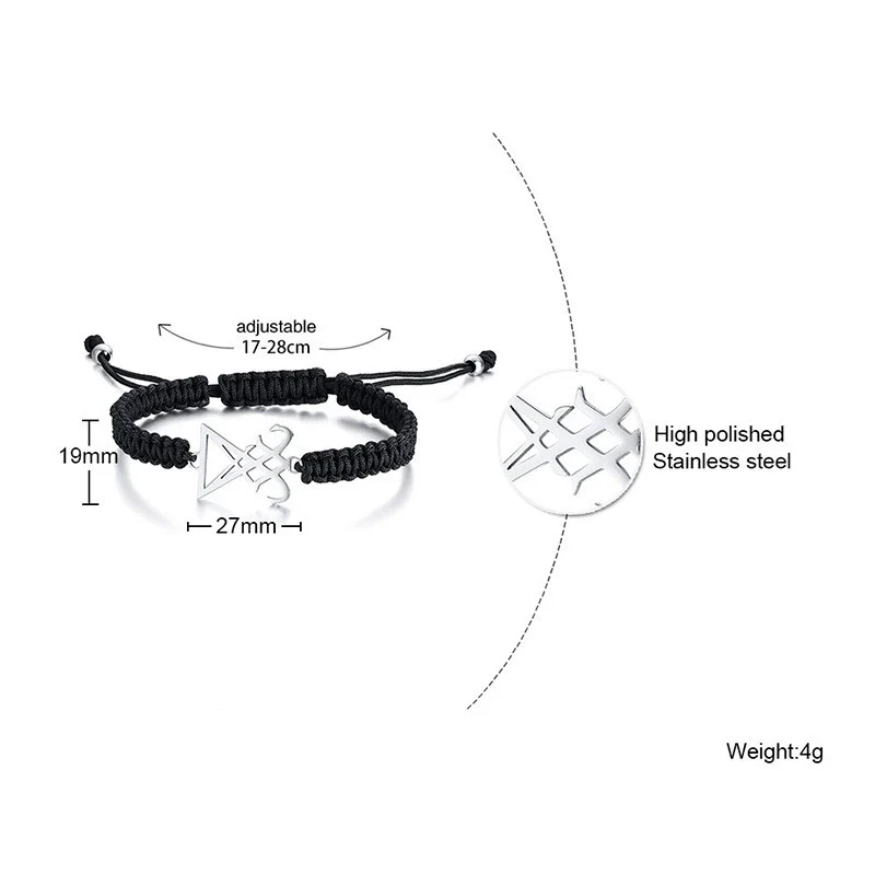 Wholesale Unisex Personality Geometric Adjustable Titanium Steel And Nylon Rope Cross Woven Bracelet - Image 12