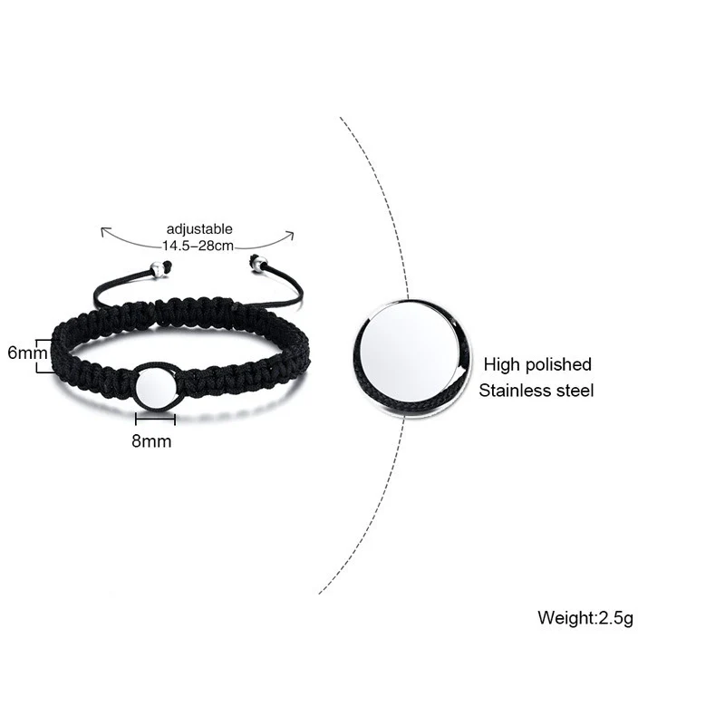 Wholesale Unisex Personality Geometric Adjustable Titanium Steel And Nylon Rope Cross Woven Bracelet - Image 2