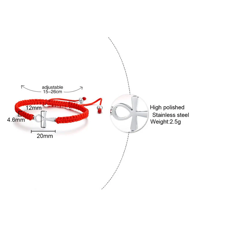 Wholesale Unisex Personality Geometric Adjustable Titanium Steel And Nylon Rope Cross Woven Bracelet - Image 8