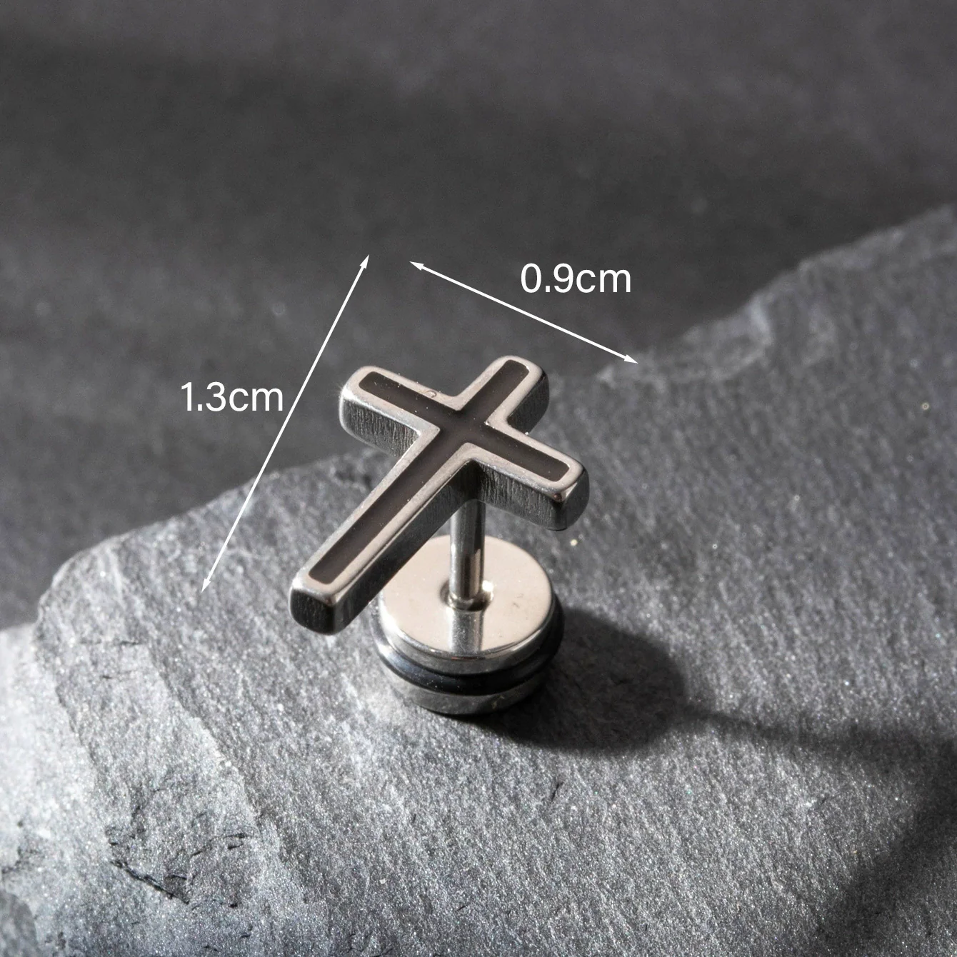 Wholesale Unisex Piercing Earrings Stainless Steel Cast Cross Punk Fashion Retro Polished - Image 8