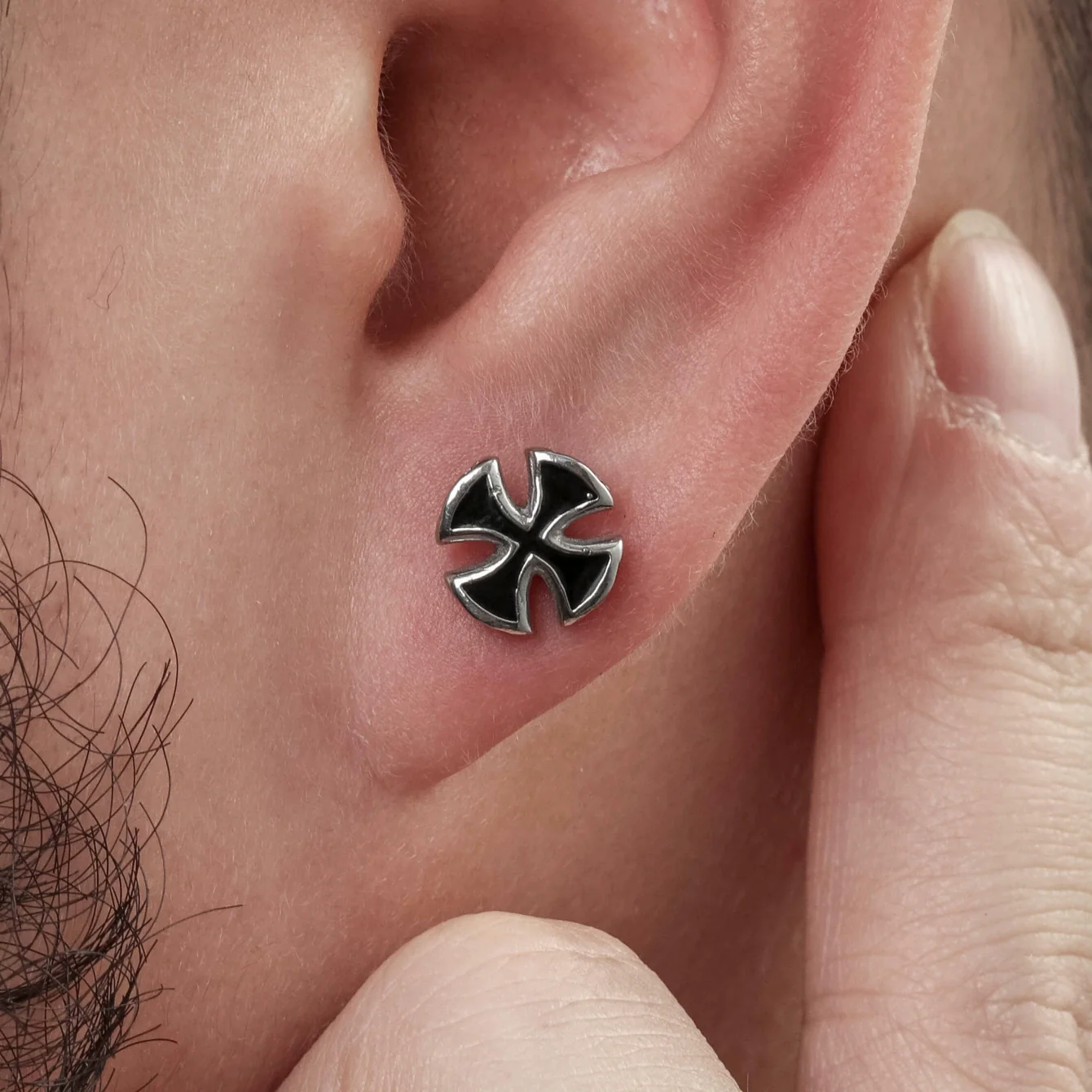 Wholesale Unisex Piercing Earrings Stainless Steel Casting Geometric Punk Fashion Retro With Polishing - Image 4