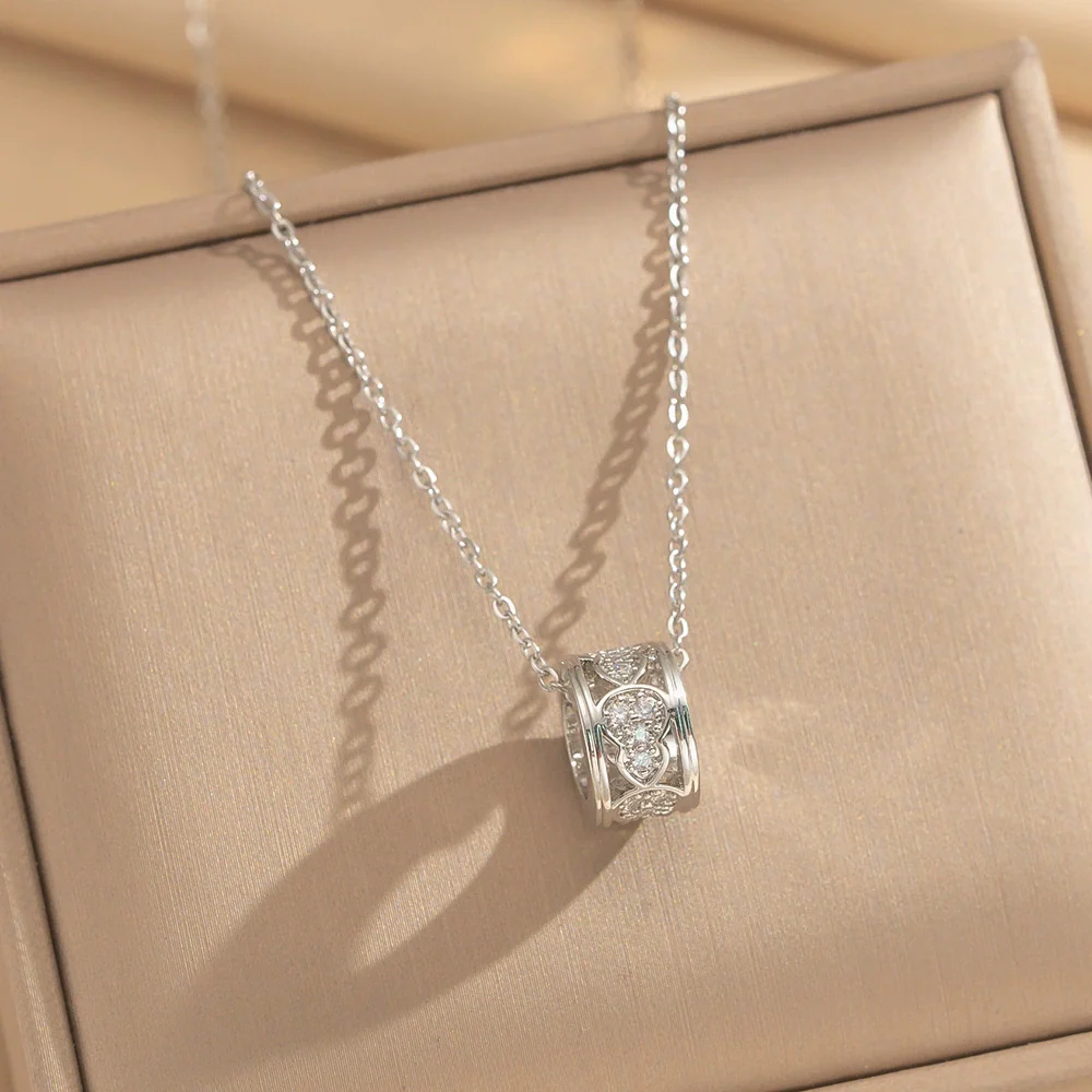 Wholesale Unisex Real Gold Plated Copper And Zircon Gourd Pendant Clavicle Chain Necklace Light Luxury Jewelry - Image 3
