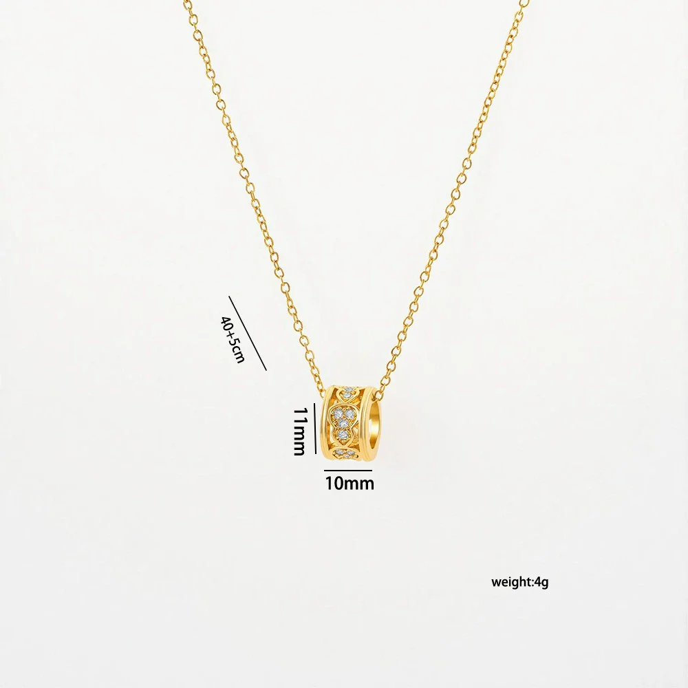 Wholesale Unisex Real Gold Plated Copper And Zircon Gourd Pendant Clavicle Chain Necklace Light Luxury Jewelry - Image 4