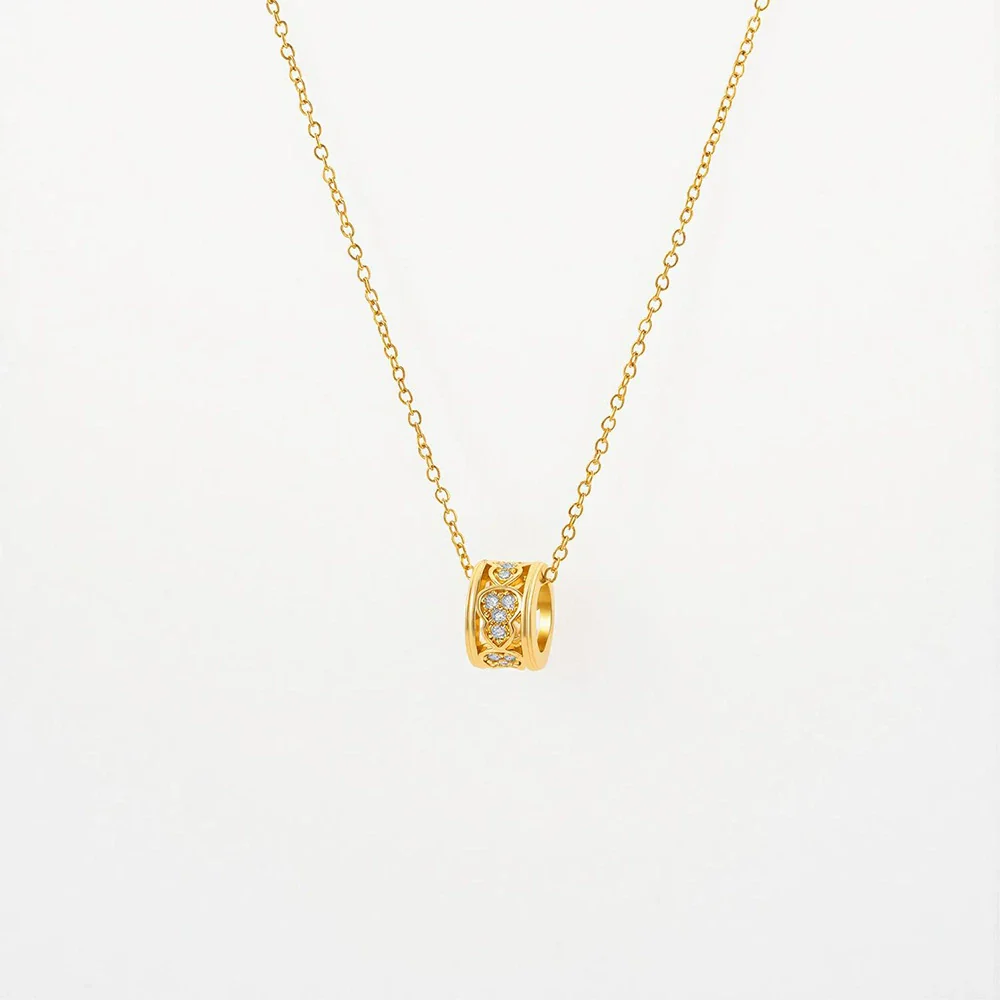 Wholesale Unisex Real Gold Plated Copper And Zircon Gourd Pendant Clavicle Chain Necklace Light Luxury Jewelry - Image 5