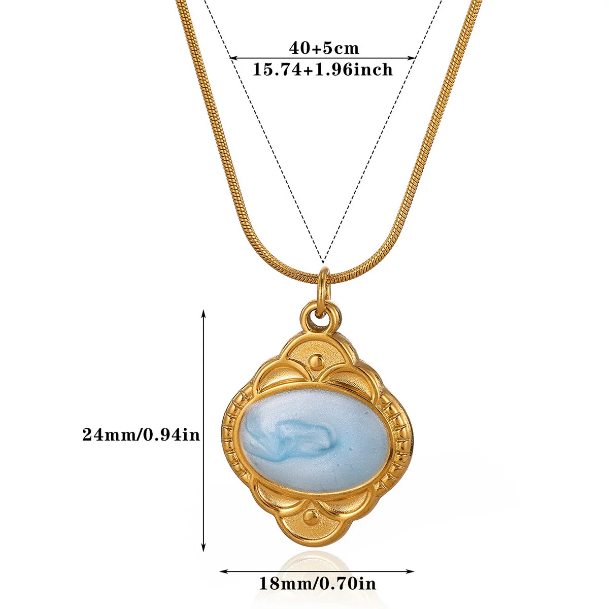 Wholesale Unisex Retro Geometric Electroplated Gold Stainless Steel Cross Chain Pendant Necklace - Image 6