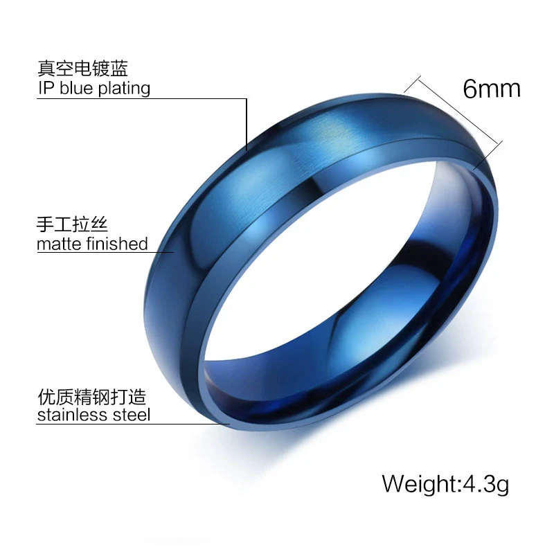 Wholesale Unisex Simple Geometric Ushape Titanium Steel Glossy Finger Ring With Electroplating - Image 2